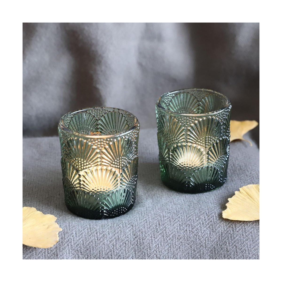 Woho 24pcs Green Votive Candle Holder, Tealight Candle Holder for Christmas
