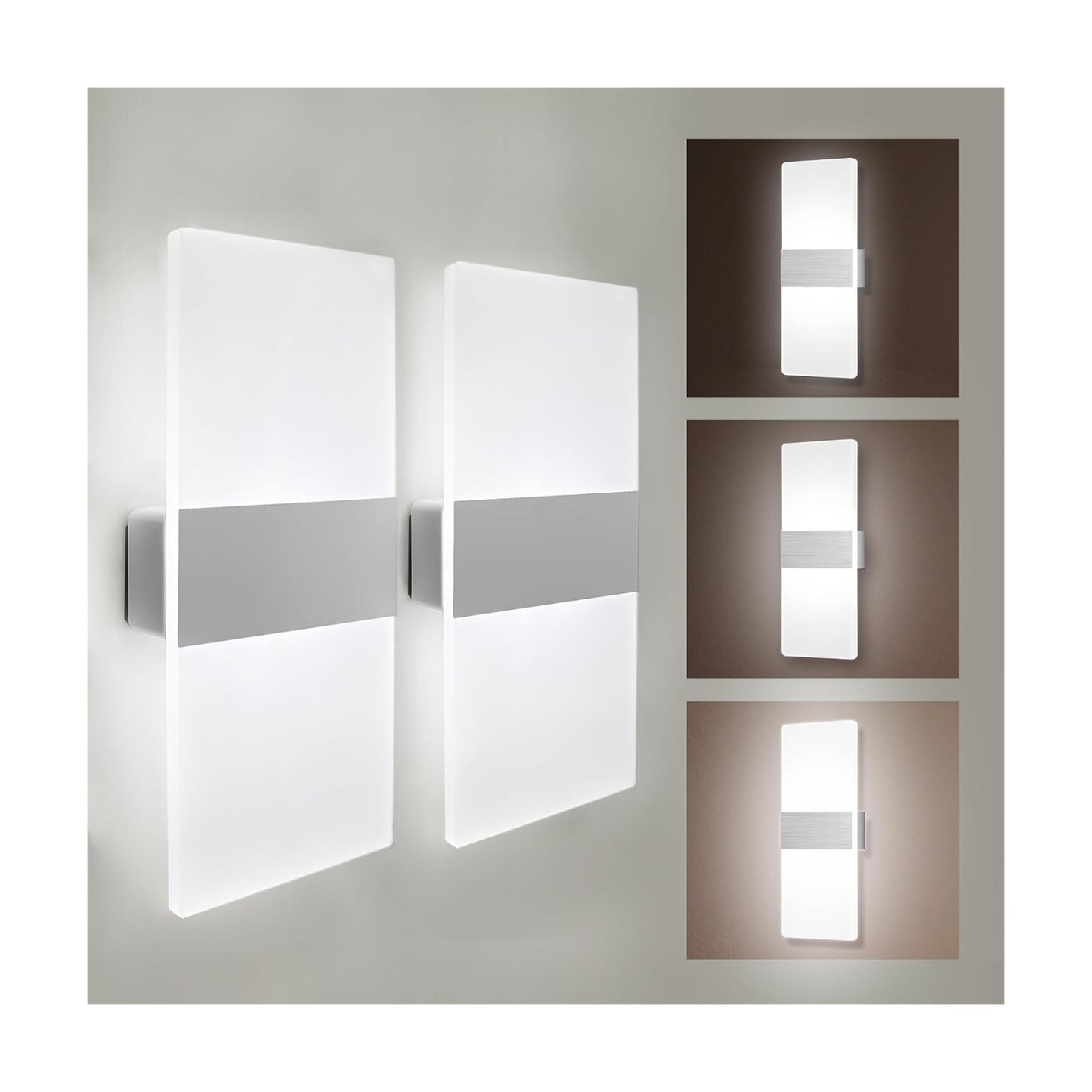 MEHIDFY Wall Sconces Sets of 2, Dimmable Touch Control Wall Lamp, Rechargeable LED Wall Sconces, Battery Operated Wall
