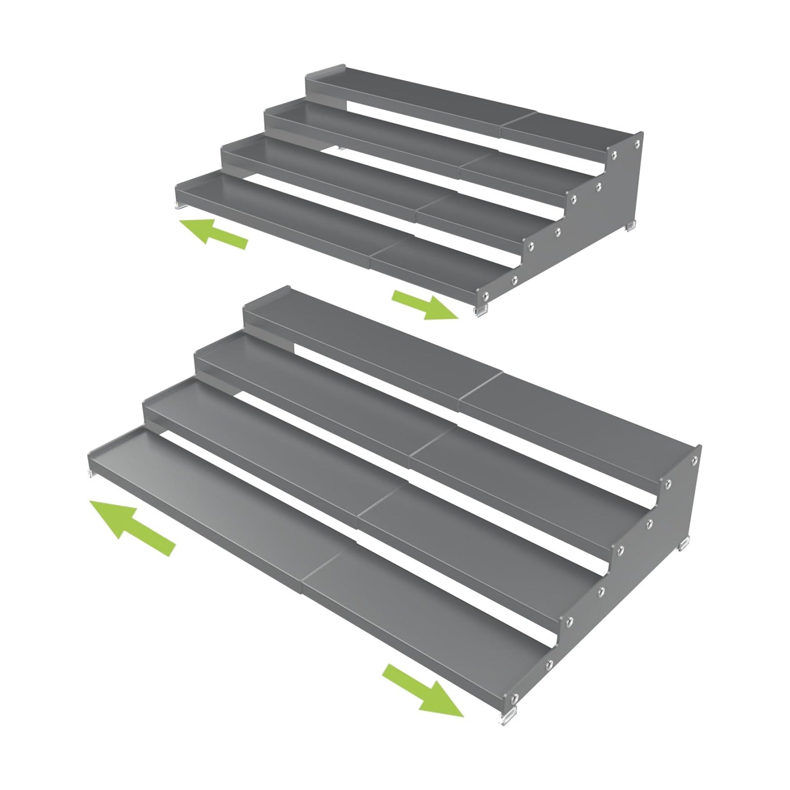 Jojocross Expandable 4-Tier Step Spice Rack Organizer for Kitchen Cabinet Modern Design and Non Skid Space Saving