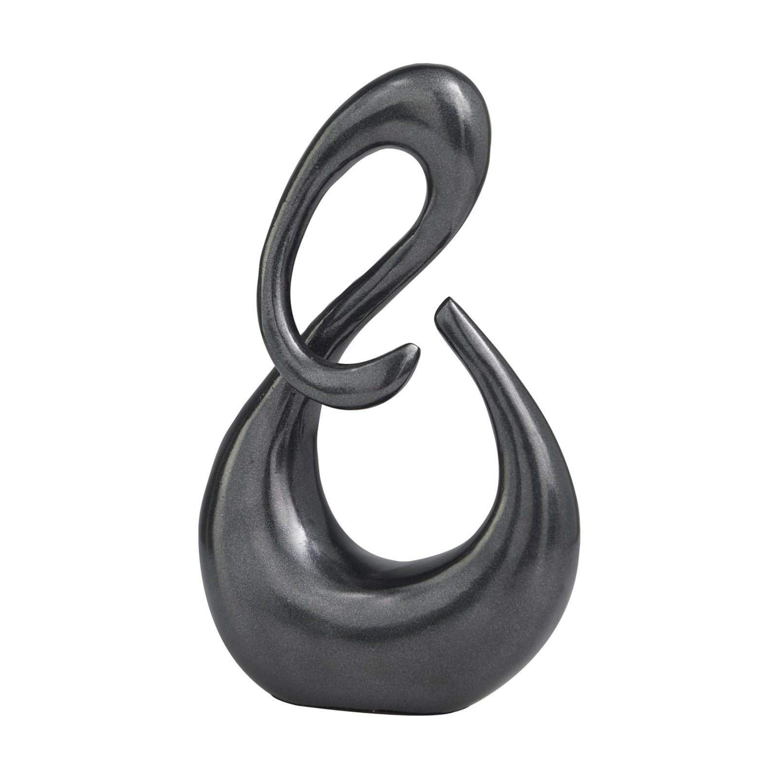 Aluminum Metal Abstract Decorative Sculpture Swirl Home Decor Statue / Dark Gray / 7 x 3 x 12