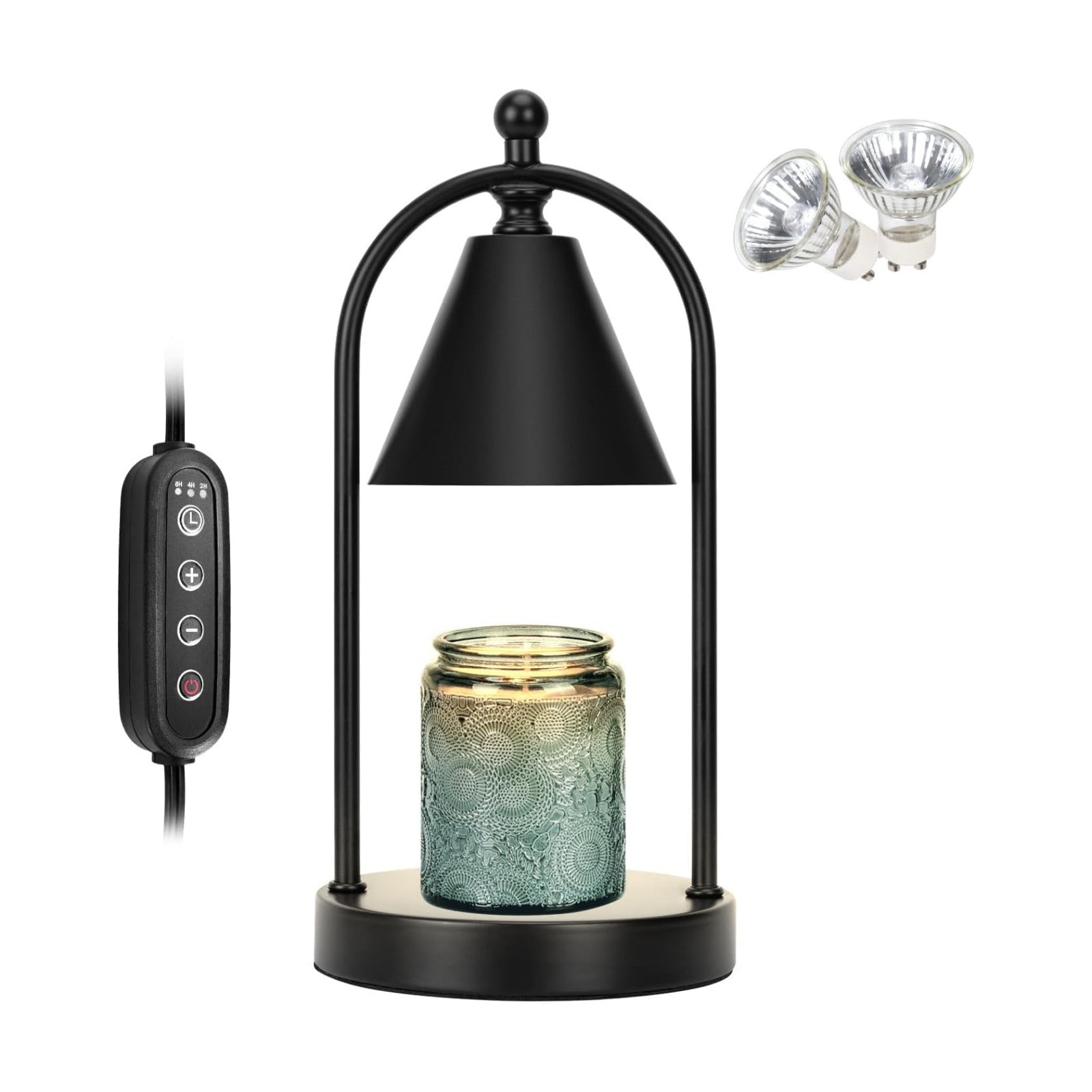 Candle Warmer Lamp with Timer, Electric Black Candle Warming Light for Bedroom, Dimmable Wax Melts Warmer for Home