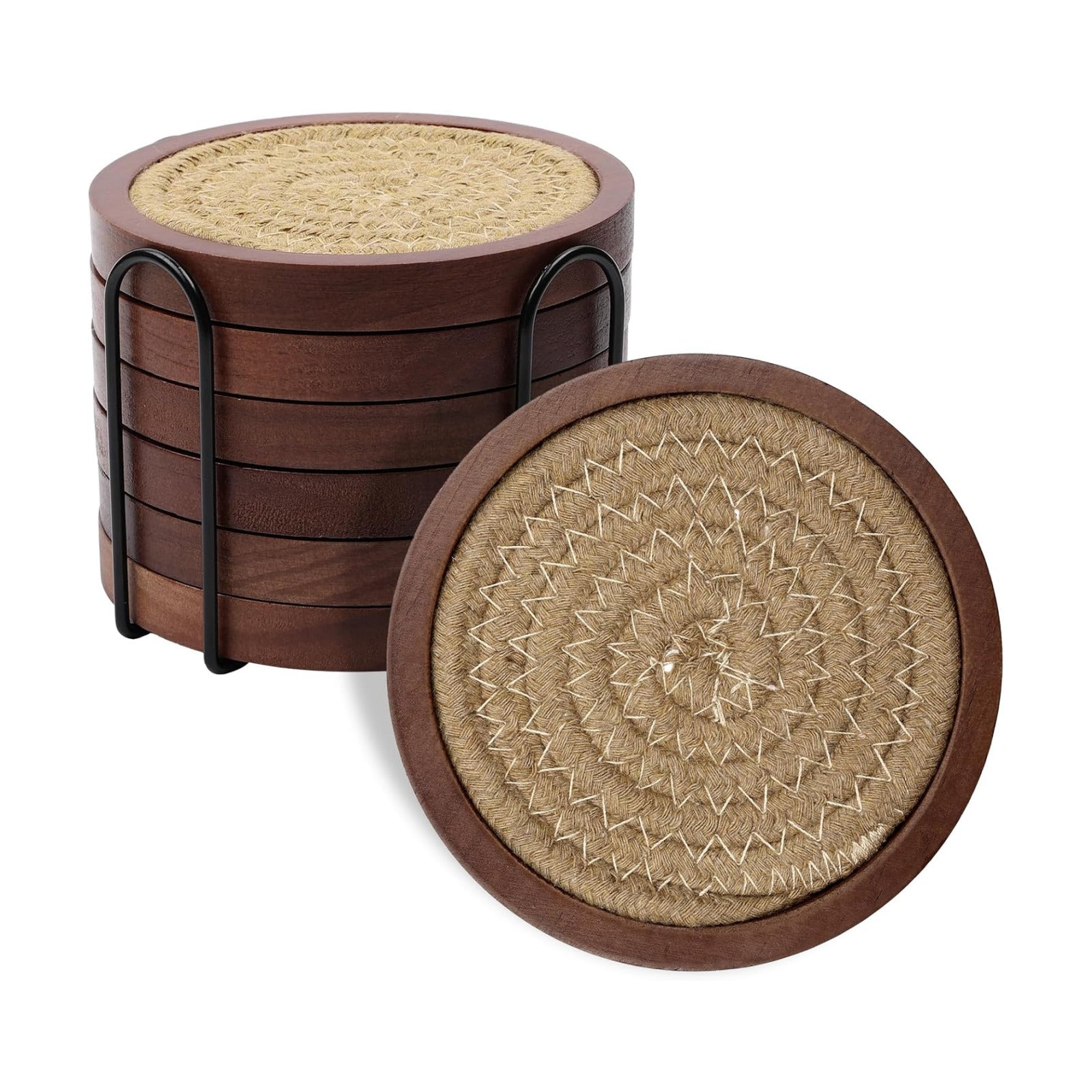 Holder / Wood Coasters for Drinks / Set of 6