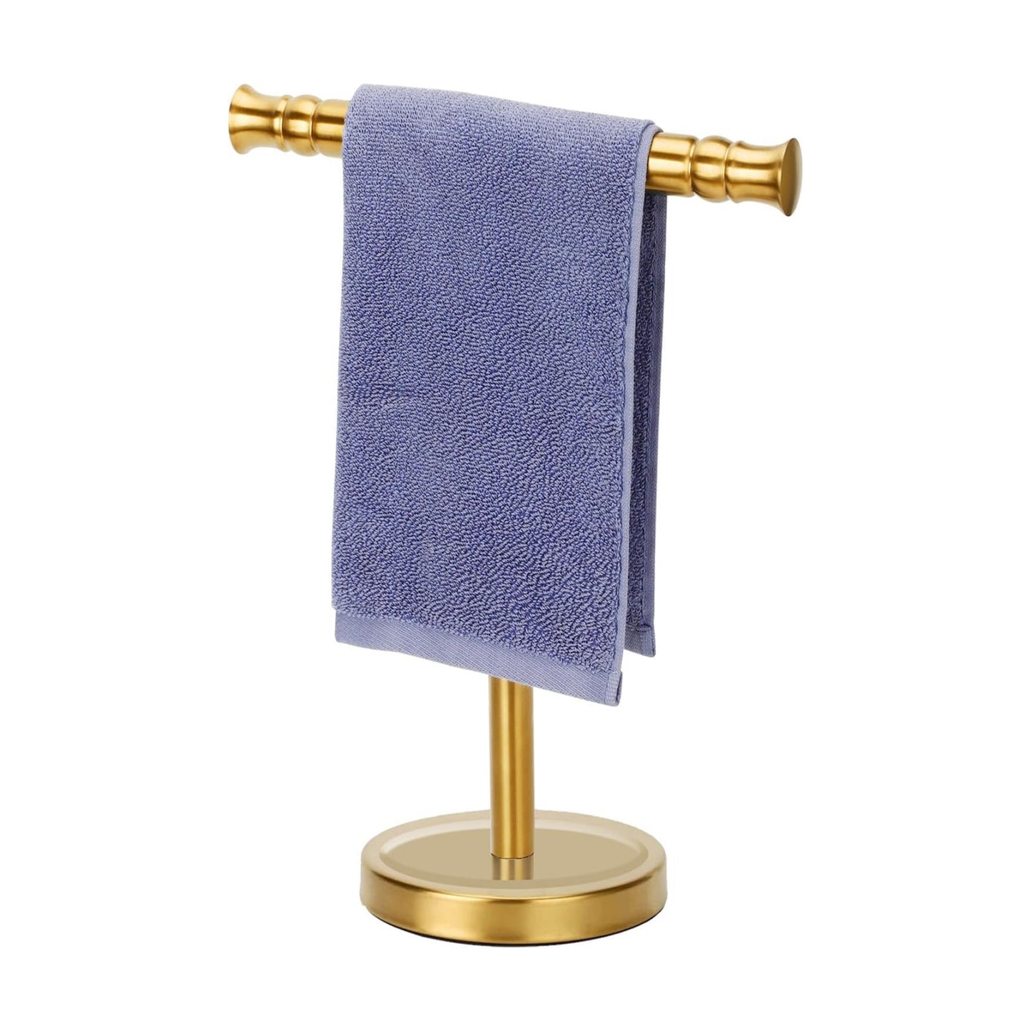 Gold Hand Towel Holder Stand for Bathroom Vanity Countertop SUS304 Stainless Steel T-Shape Free Standing Towel Rack