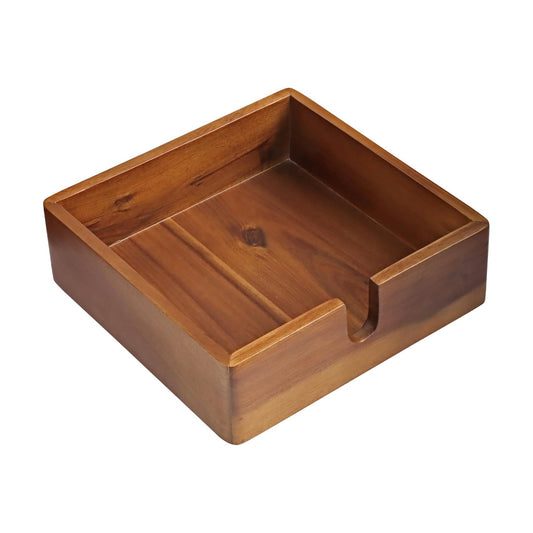Acacia Lunch Napkin Holder for Dining Table / 7 x 7 x 1.5 / Inch Lunch Napkin Holder / Brown