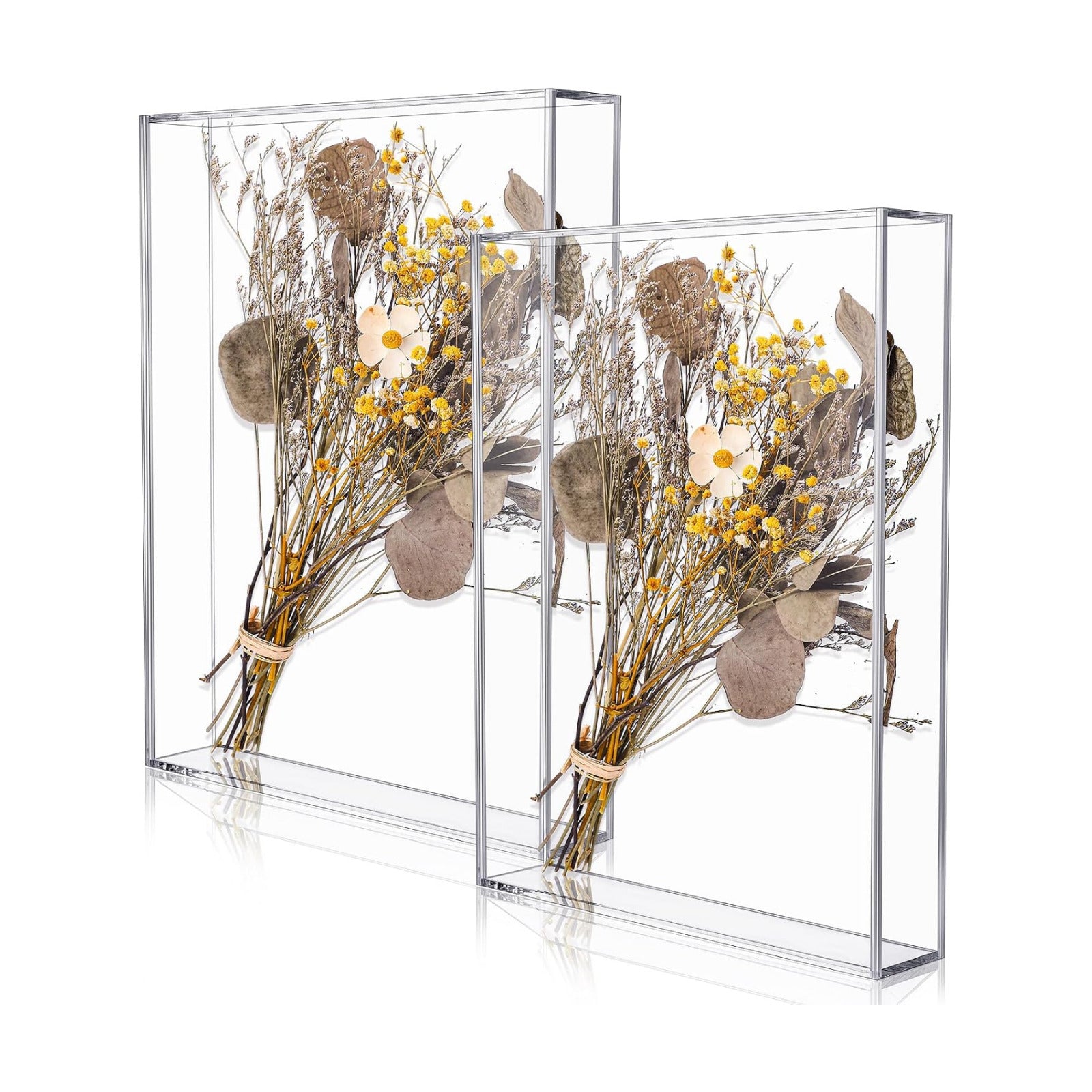 Barydat 2 Pcs 11'' x 14'' Acrylic Shadow Boxes Display Cases, Shadow Box DIY Frame Clear Acrylic Display Cases Wedding