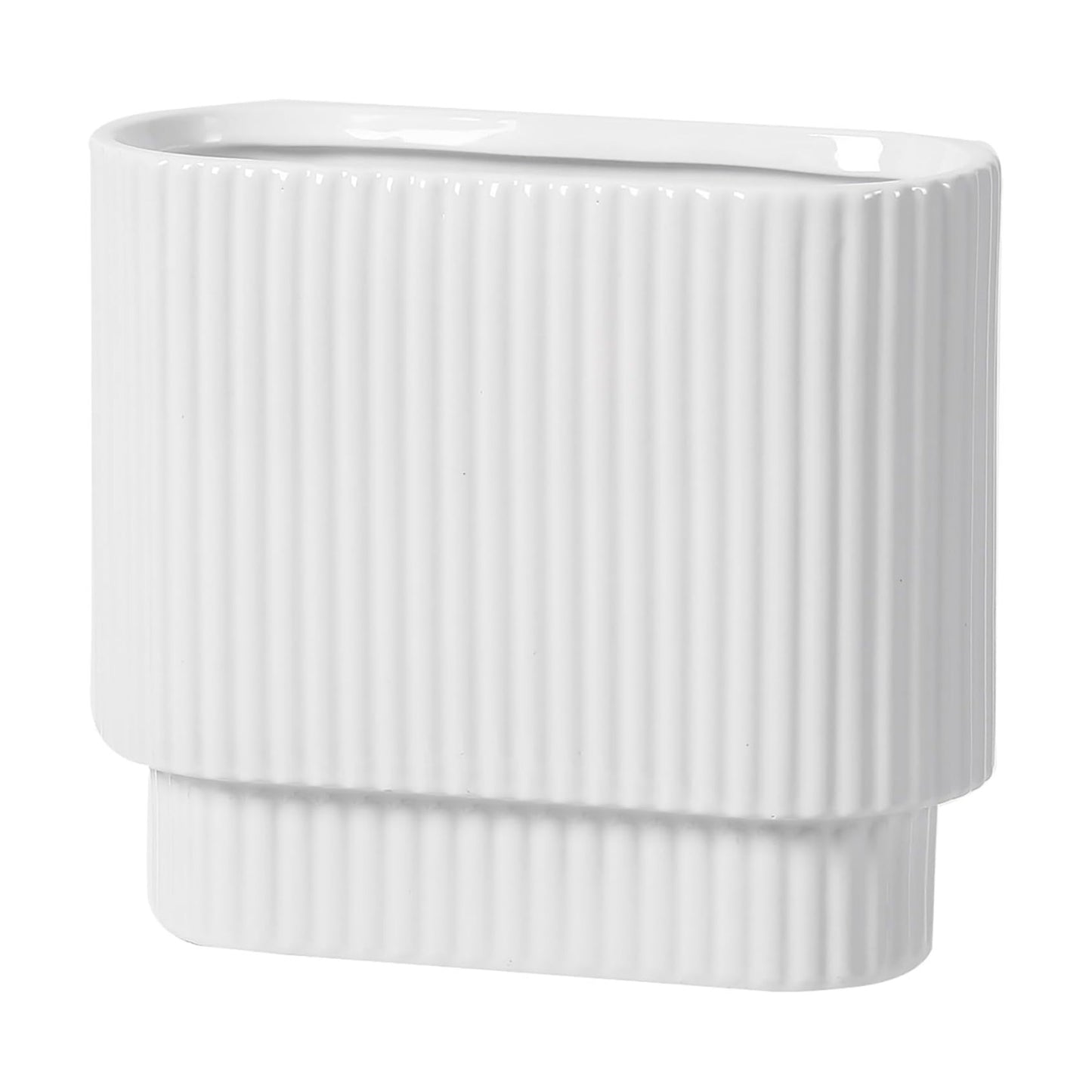 Ceramic Flower Vase / White / Medium Rectangle