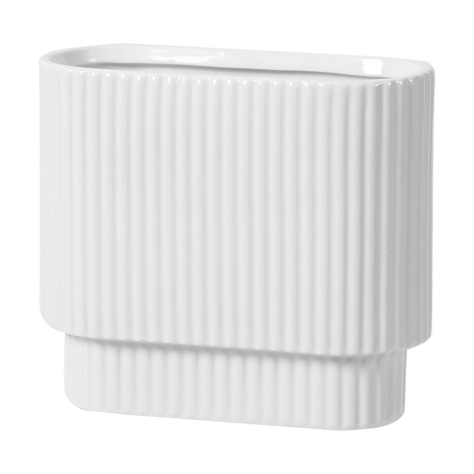 Ceramic Flower Vase / White / Medium Rectangle
