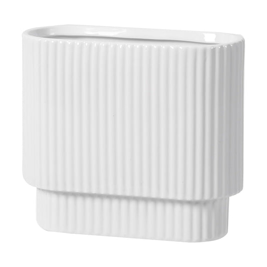 Ceramic Flower Vase / White / Medium Rectangle