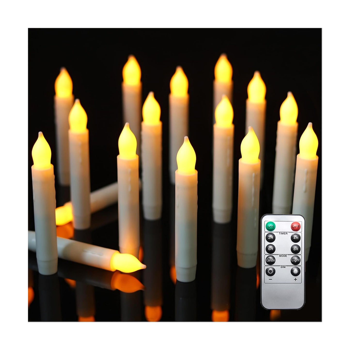 MUMCHASI Flameless Candles with Remote, Battery Operated Candlesticks, Led Taper Candles with Timer, Flickering