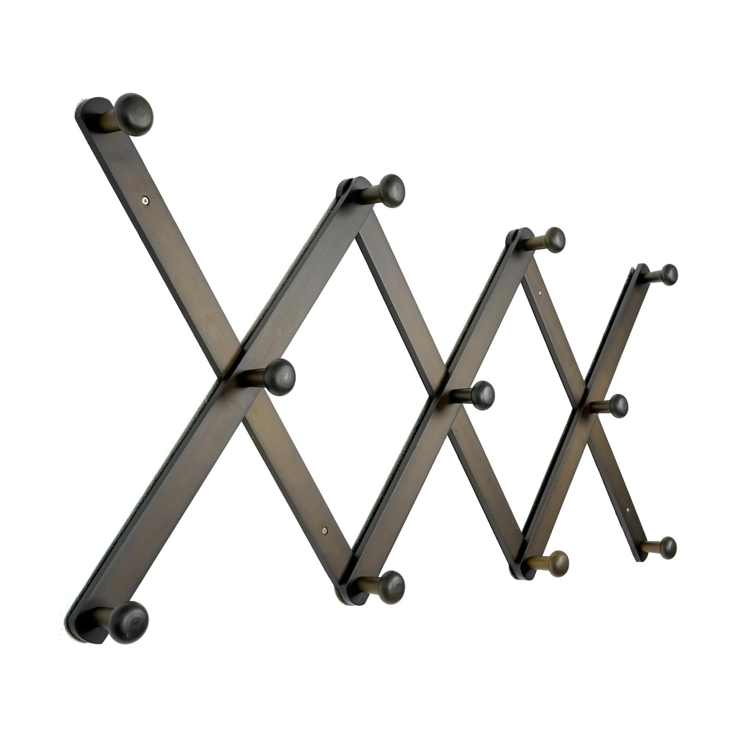 SKOLOO Large Hat Rack for Wall, Wooden Accordion Wall Hanger, Modern, Expandable Coat Hooks, Hat Display Rack for Home