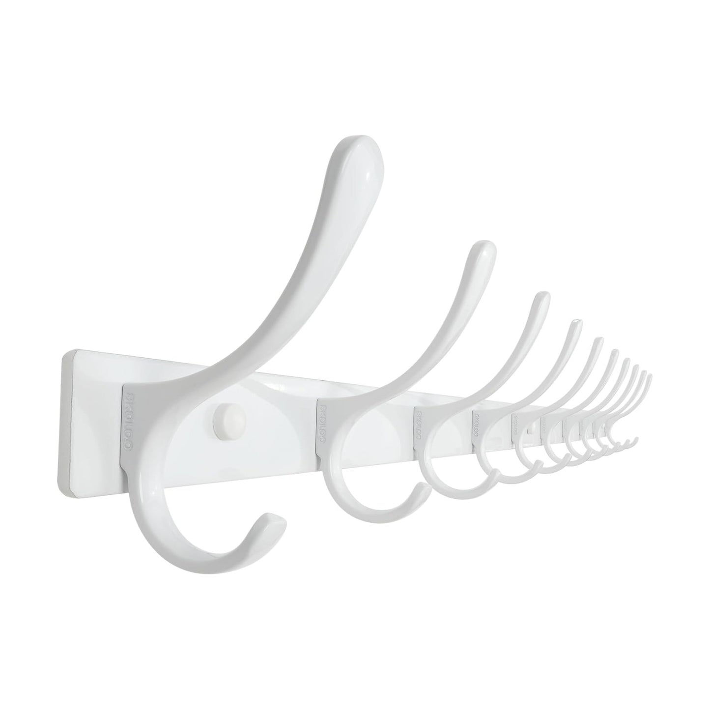 SKOLOO Wall Mounted Coat Rack - 10 Hooks, Heavy Duty, Stainless Steel, Metal Wall Hangers, Sturdy Coat Hooks for