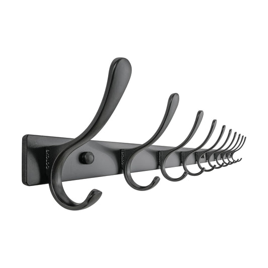 SKOLOO Coat Rack Wall Mounted - 10 Hooks, Heavy Duty, Stainless Steel, Metal Wall Hangers, Sturdy Coat Hooks for