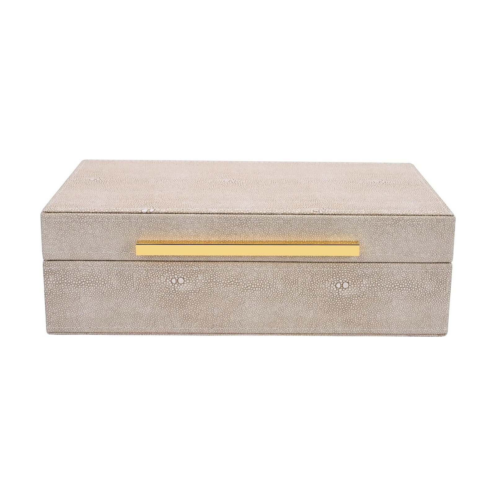 Ivory Shagreen box Faux Leather Decorative Boxes / Small-11 In / Ivory-mwzi