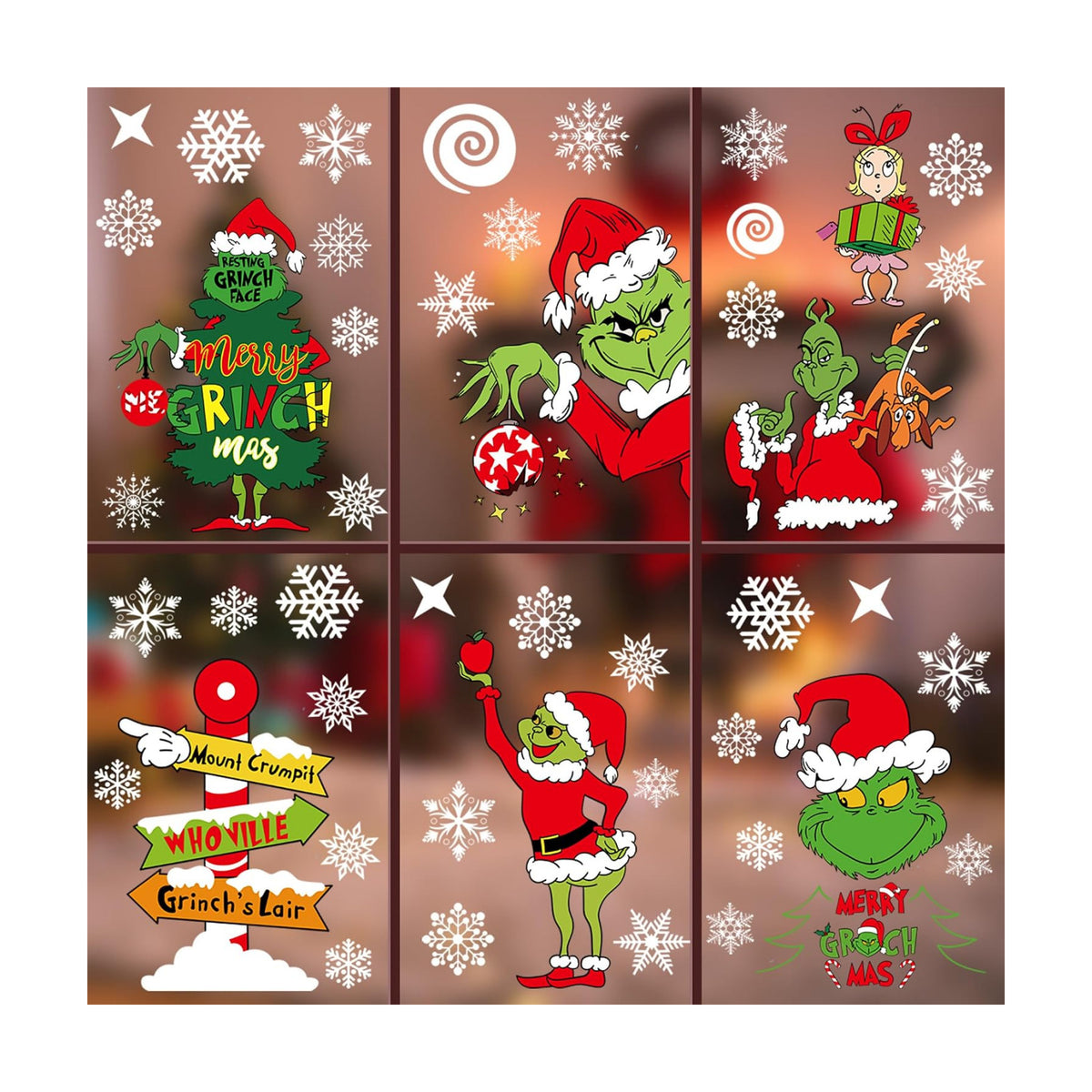 Christmas Window Clings Decorations for Glass Windows Winter Stickers Snowflakes Christmas Decorations Christmas Window Stickers for Holiday Window Clings Winter Decorations 10 Sheet