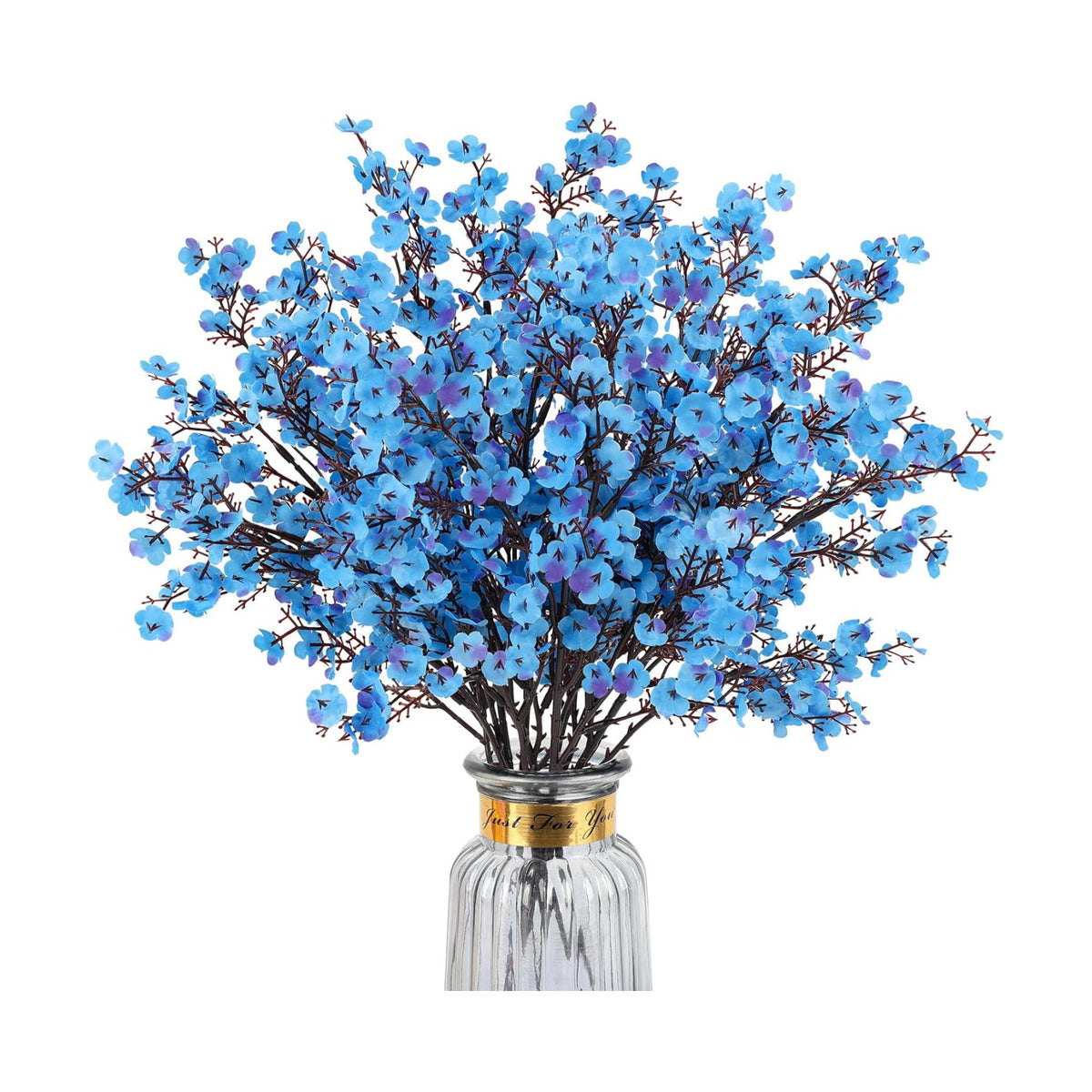 8Pcs Artificial Babys Breath Flowers Real Touch Fake Blue Flower Decoration
