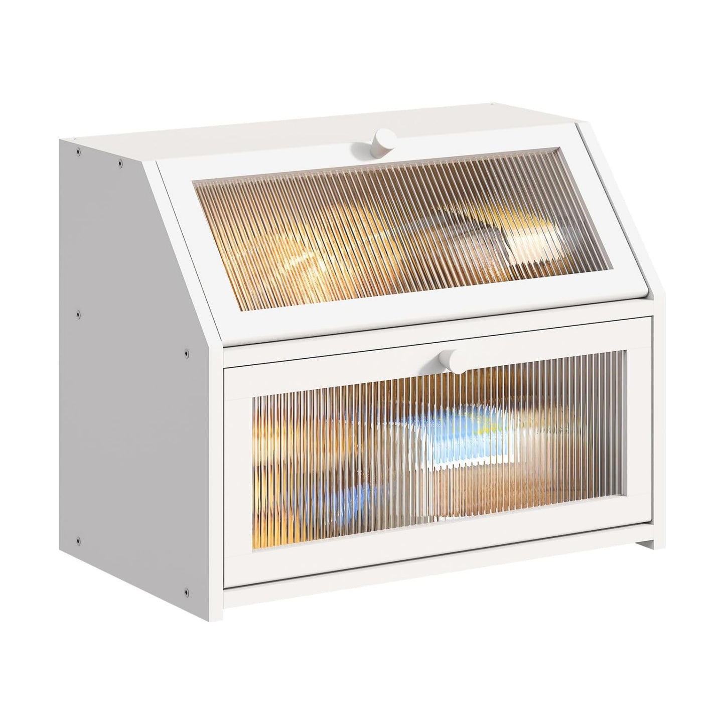BMOSU Large Bread Box for Kitchen Countertop,Double Layer Bread Box for Kitchen Counter,Bamboo Wood Bread box Capacity