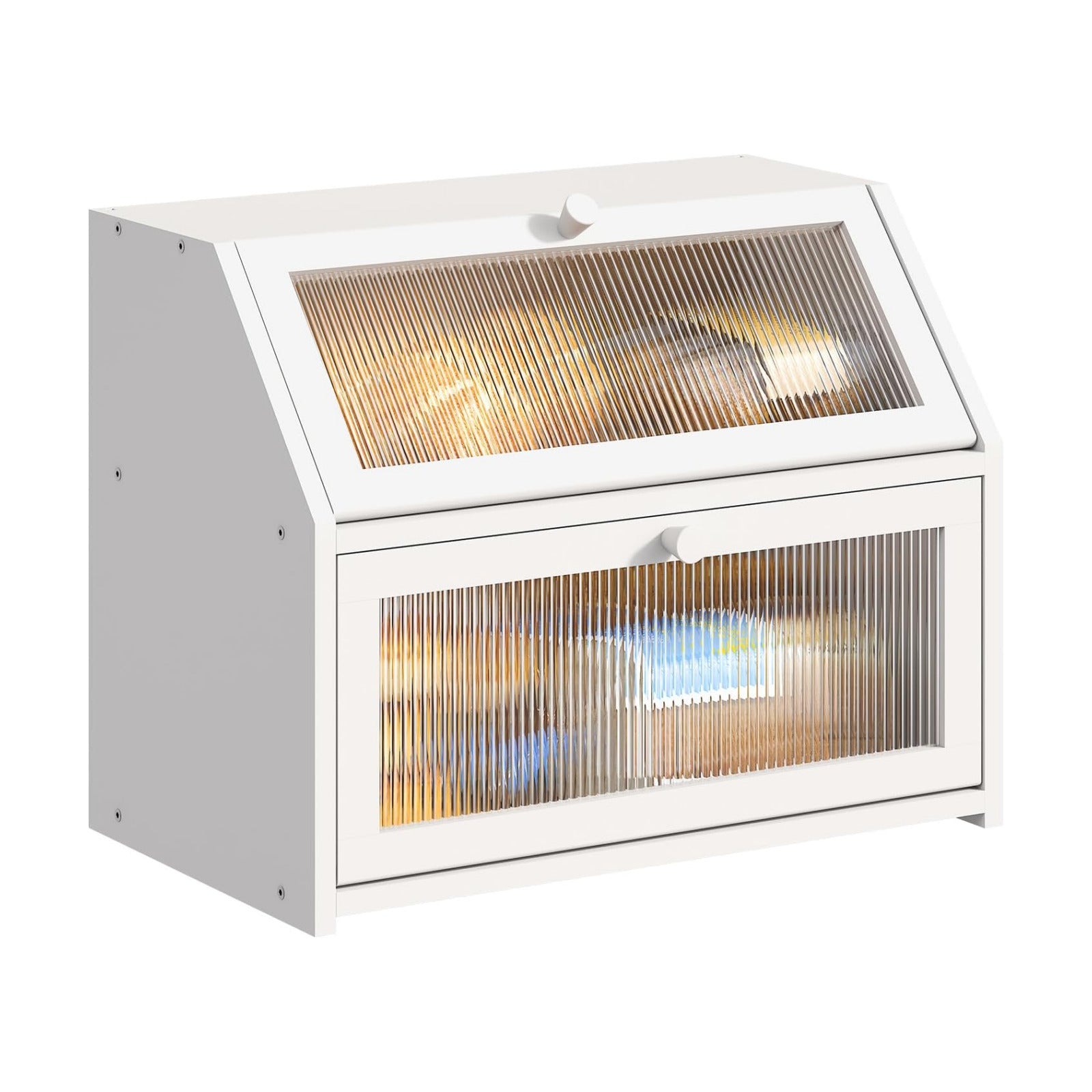 BMOSU Large Bread Box for Kitchen Countertop,Double Layer Bread Box for Kitchen Counter,Bamboo Wood Bread box Capacity