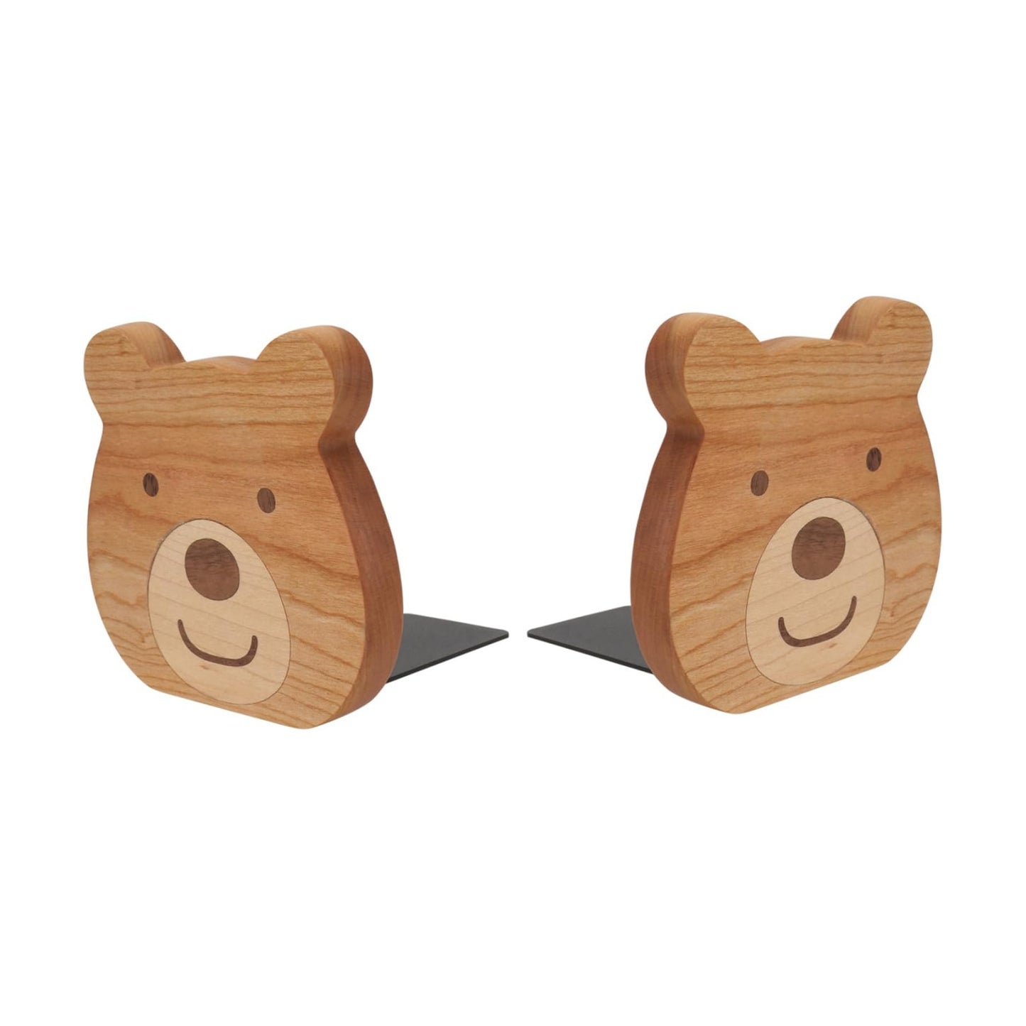 Little Bear Bookli Cartoon Bear Shaped Bookends Wooden Book Stands for Kids Home Office / Set of 2