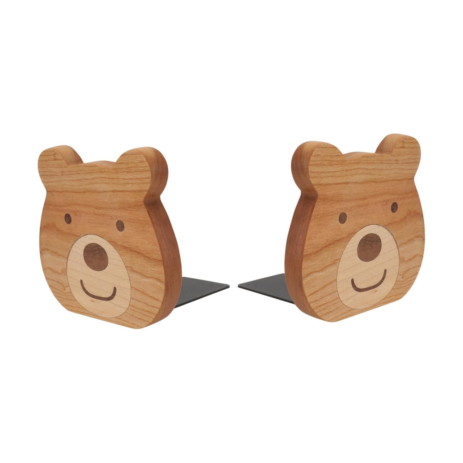 Little Bear Bookli Cartoon Bear Shaped Bookends Wooden Book Stands for Kids Home Office / Set of 2