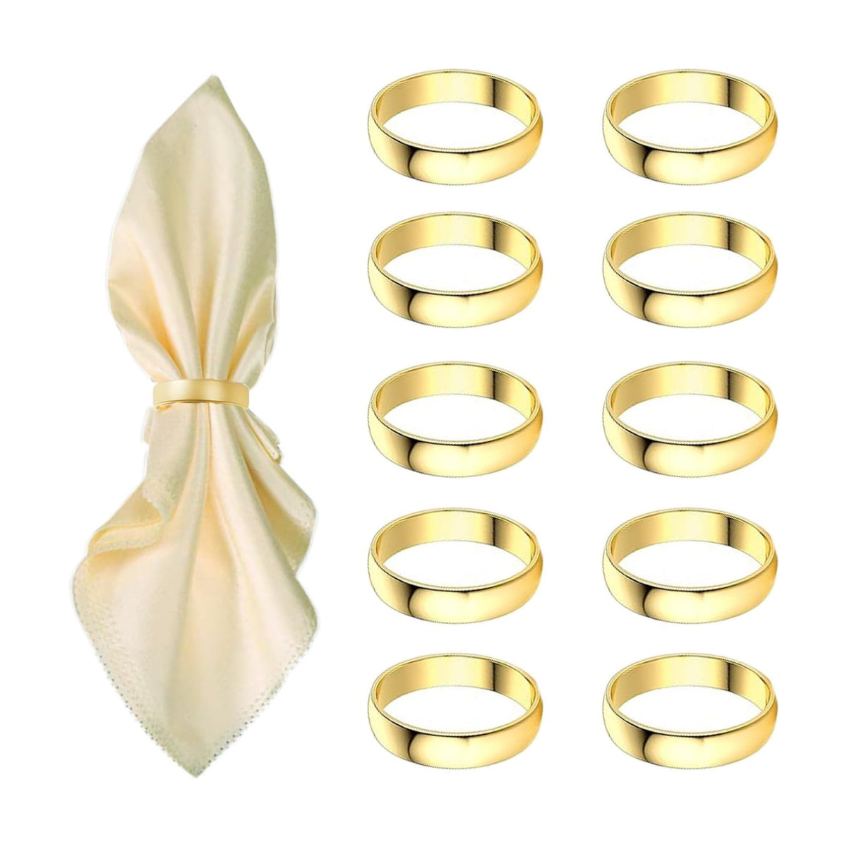 Gold Napkin Rings-10 Pcs Stainless Steel Napkin Rings