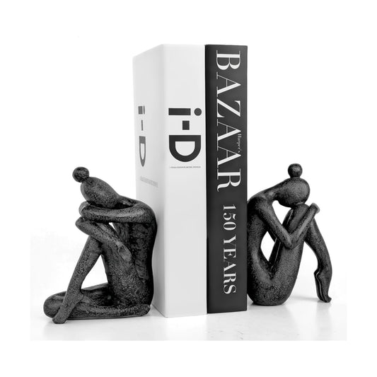 Book Stoppers / Yoga-Style Decorative Bookends / Black