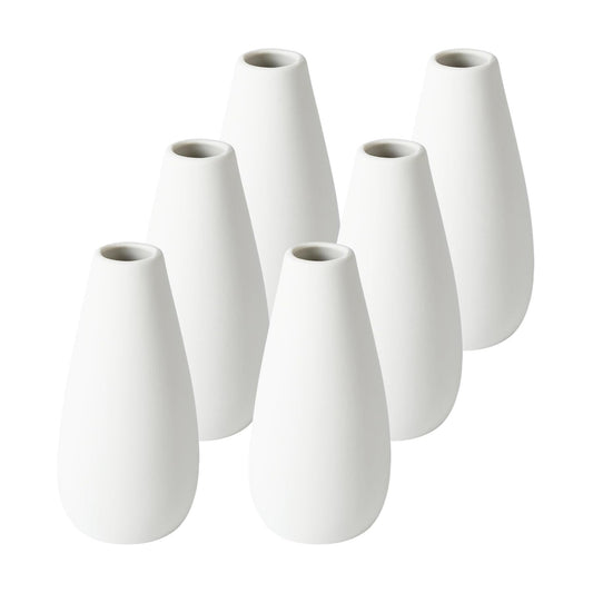 White Ceramic Vases / Medium / White-c / 6 Inch / Set of 6