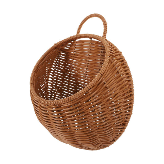 Wicker Hanging Basket / Brown / 10.62 x 9.25 x 3.93