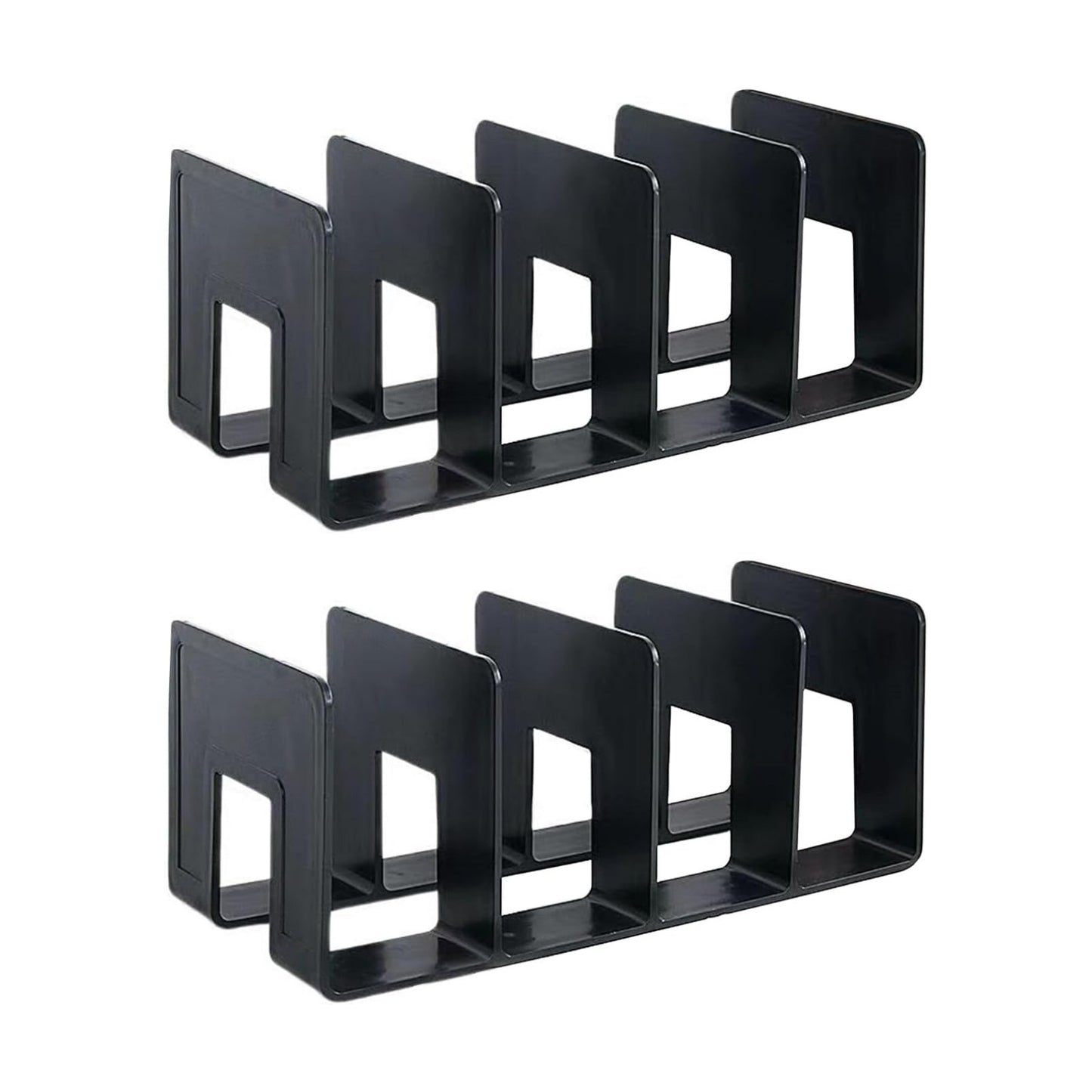 2PCS Acrylic File Organizer for Desk, Desktop Document/Mail Organizer, 4 Compartments Plastics Invisible Bookshelf