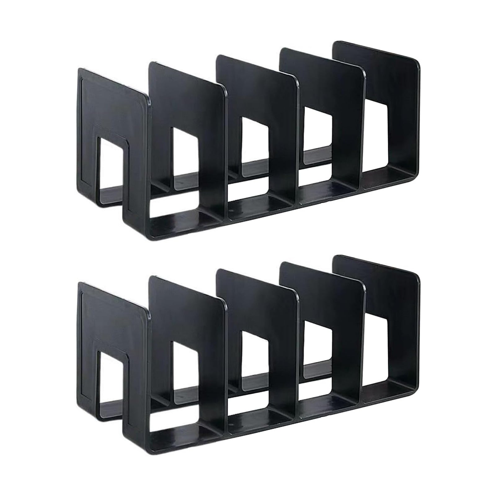 2PCS Acrylic File Organizer for Desk, Desktop Document/Mail Organizer, 4 Compartments Plastics Invisible Bookshelf