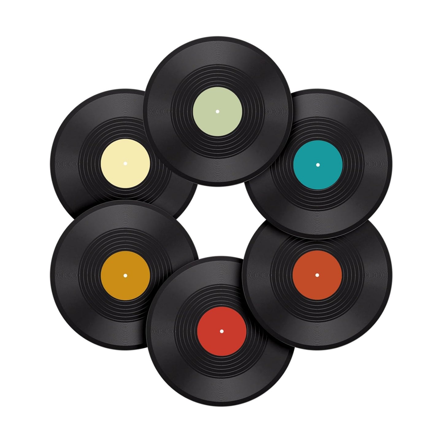 Facmogu 12 Inch Vinyl Wall Decor 6 Pack, Fake Vinyl Records Decorations | For Aesthetic Party Decor Artist Studio