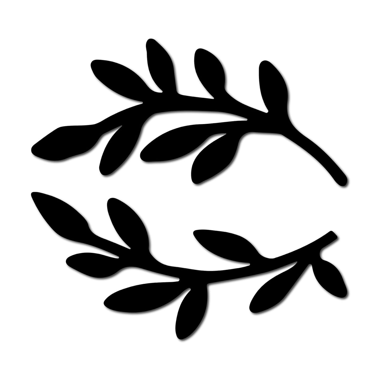 Leaf Wooden Wall Art Decor Wood Sign Laser Cut Basswood Silhouette / Black Leaf / Set of 2