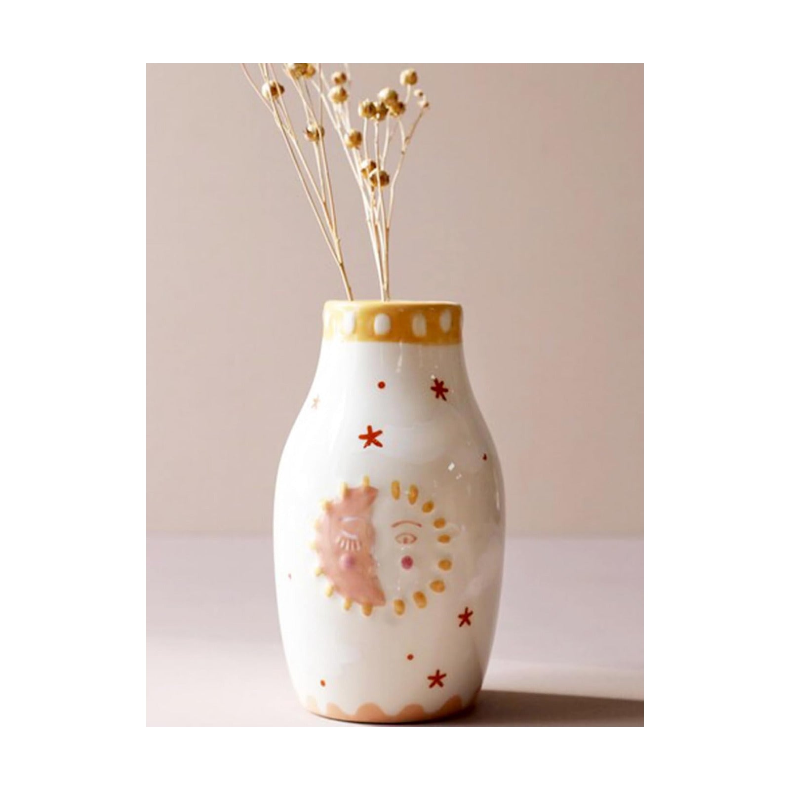 Unique Ceramic Vase / Boho Vase / Cream