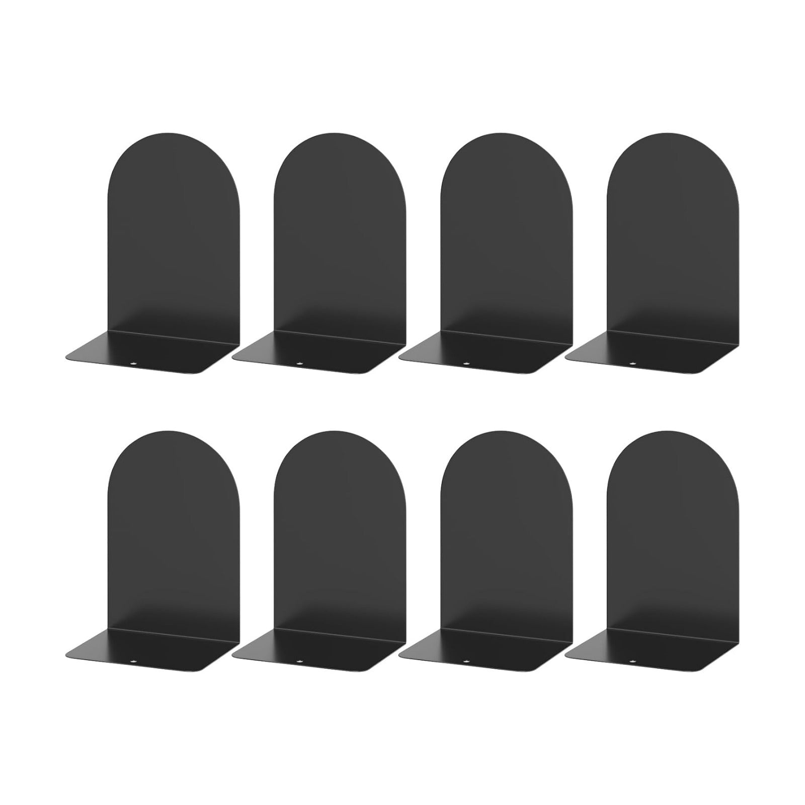 Metal Round Bookends / 4 Pairs Bookends / Black