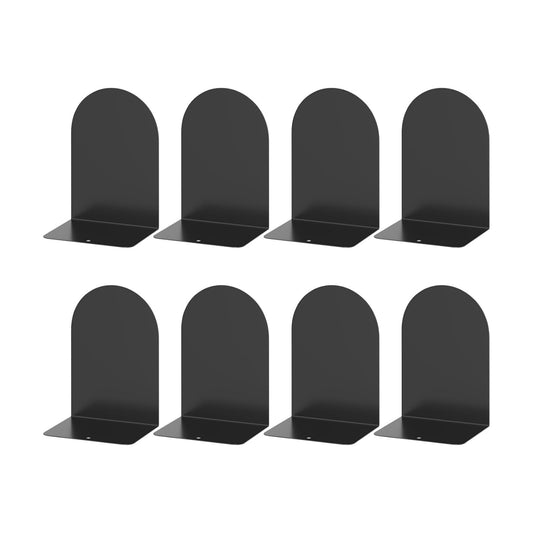 Metal Round Bookends / 4 Pairs Bookends / Black