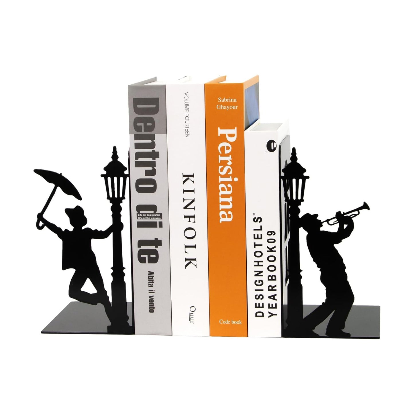 Hidden Metal Bookends Hold Books / Colorful_black
