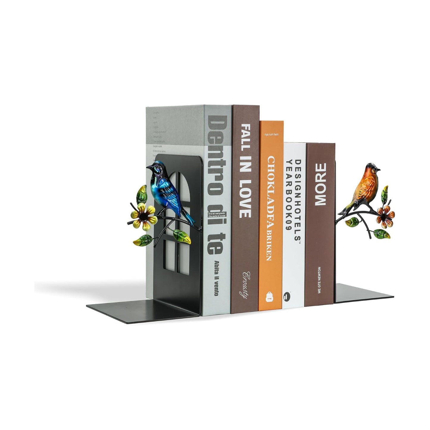 Metal Bookends / Book / Birds Bookend