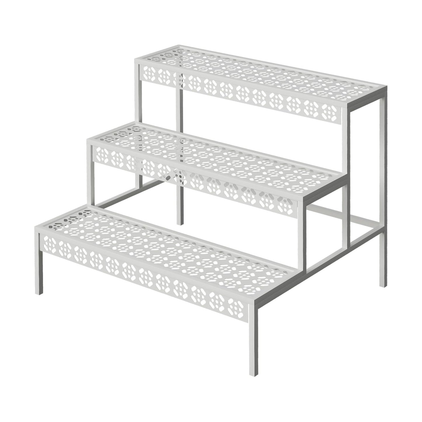 aboxoo 3-Tier Rectangular Metal Plant Stand, Ladder Flower Pot Rack | Rectangular heavy-duty frame,Indoor/outdoor