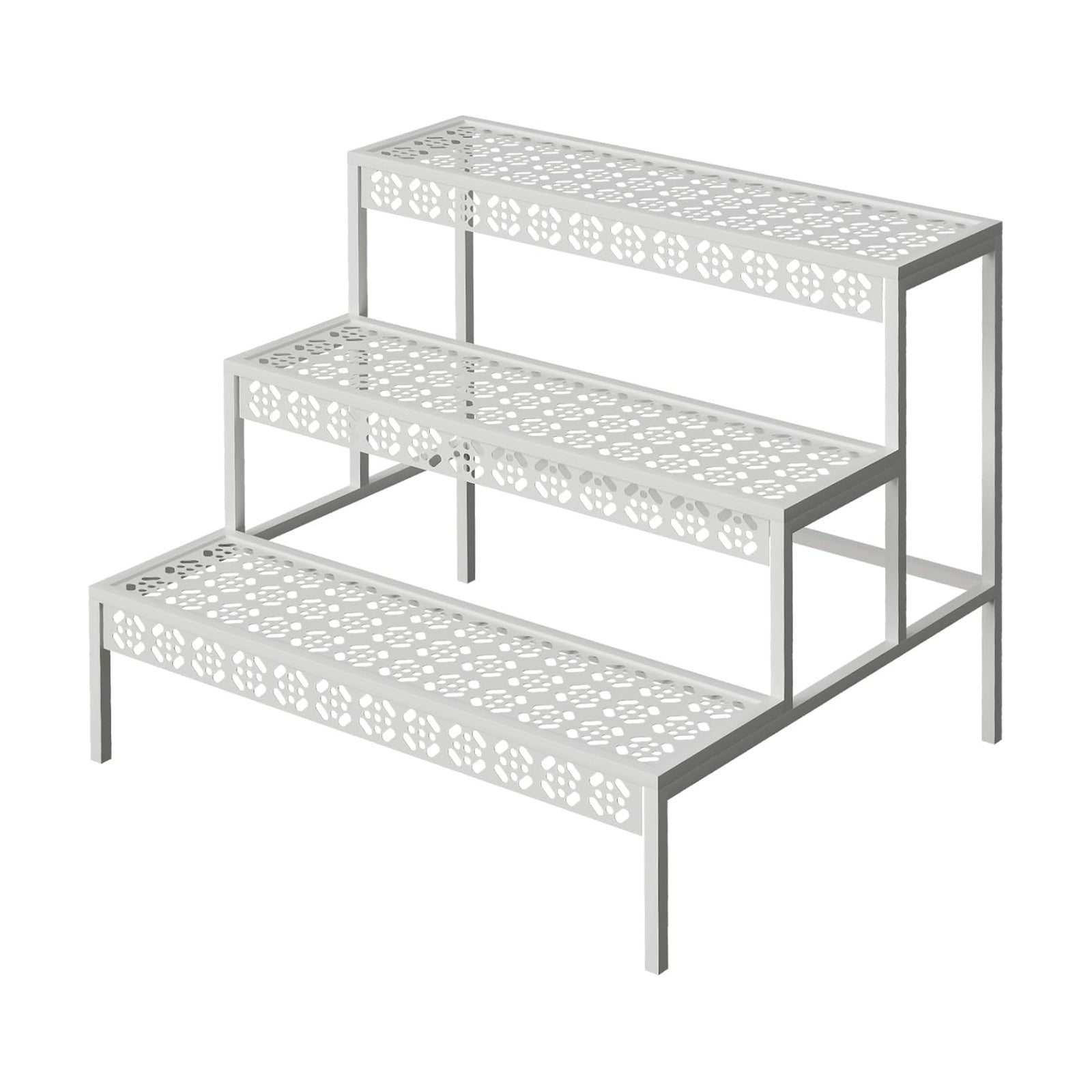 aboxoo 3-Tier Rectangular Metal Plant Stand, Ladder Flower Pot Rack | Rectangular heavy-duty frame,Indoor/outdoor
