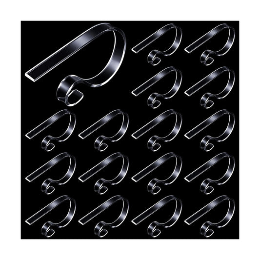 Jetec 16 Pieces Clear Acrylic Stocking Hanger Hooks Nonslip for Mantle