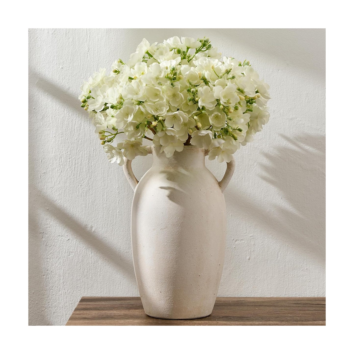 Rustic Vase / Ceramic Vase / Beige-9.84 / 9.84 Inch