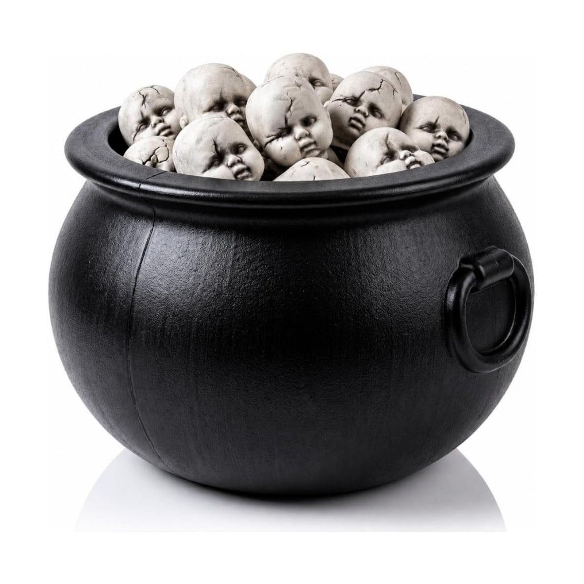 PMU Large Halloween Cauldron 22 Inch Big Witch Plastic Cauldron bowl Black, For Halloween Decor