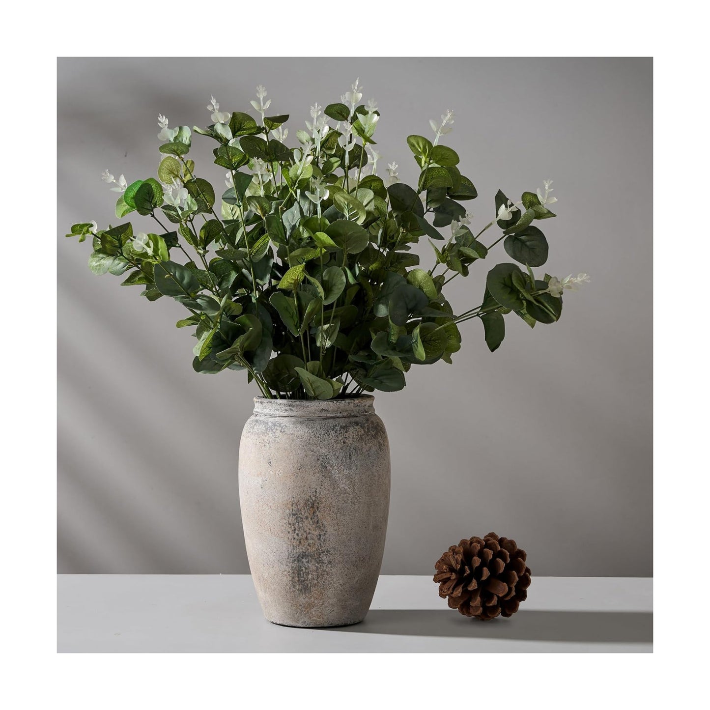 Ceramic Vase / Ceramic Vases / Gray- 8.2 / 8.2 Inch