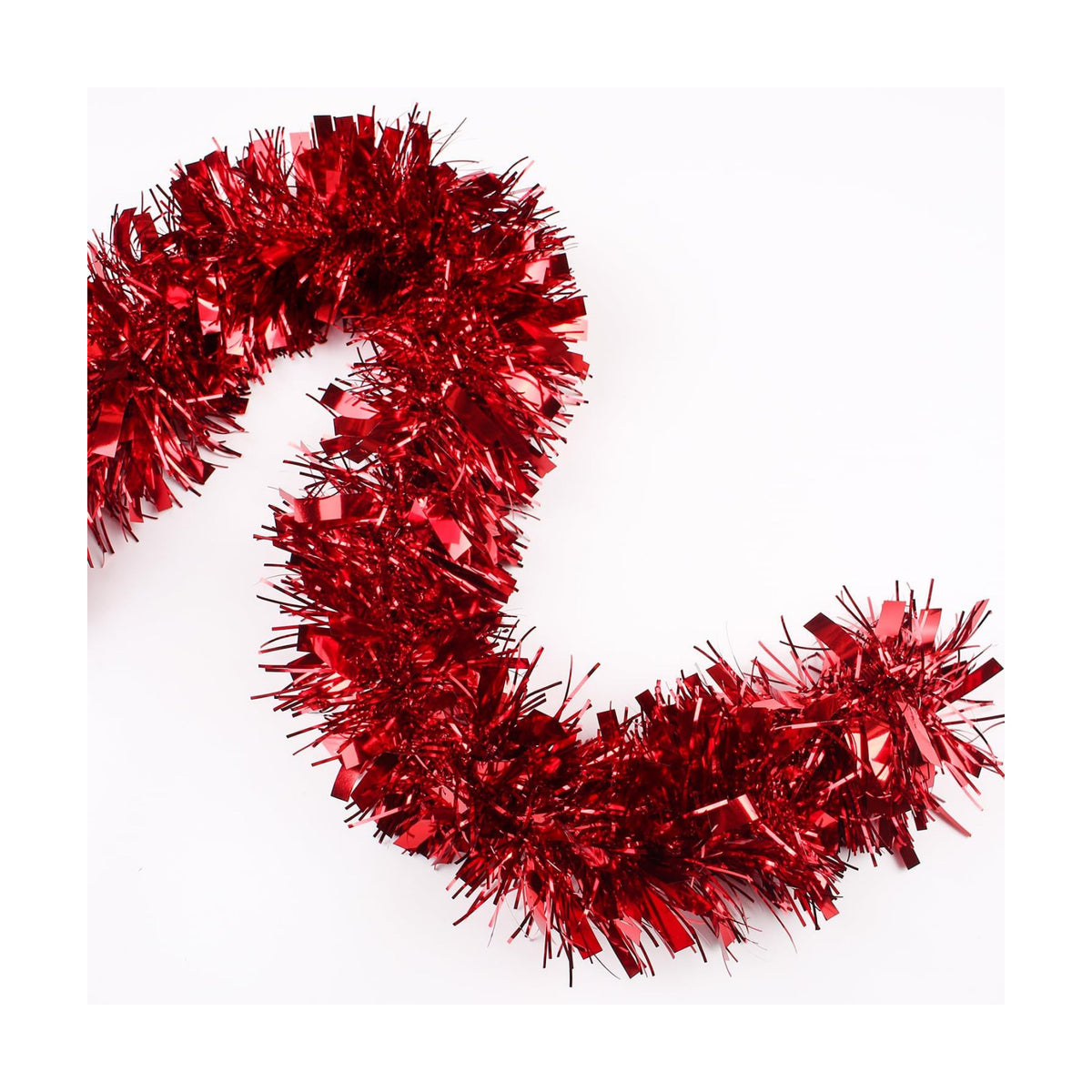 33FT Christmas Tinsel Garland,Red Shiny Metallic Foil Decorations for Parade Floats, Halloween, Christmas Tree, New Year Parties,Birthday Party,Indoor and Outdoor Disco Party Supplies