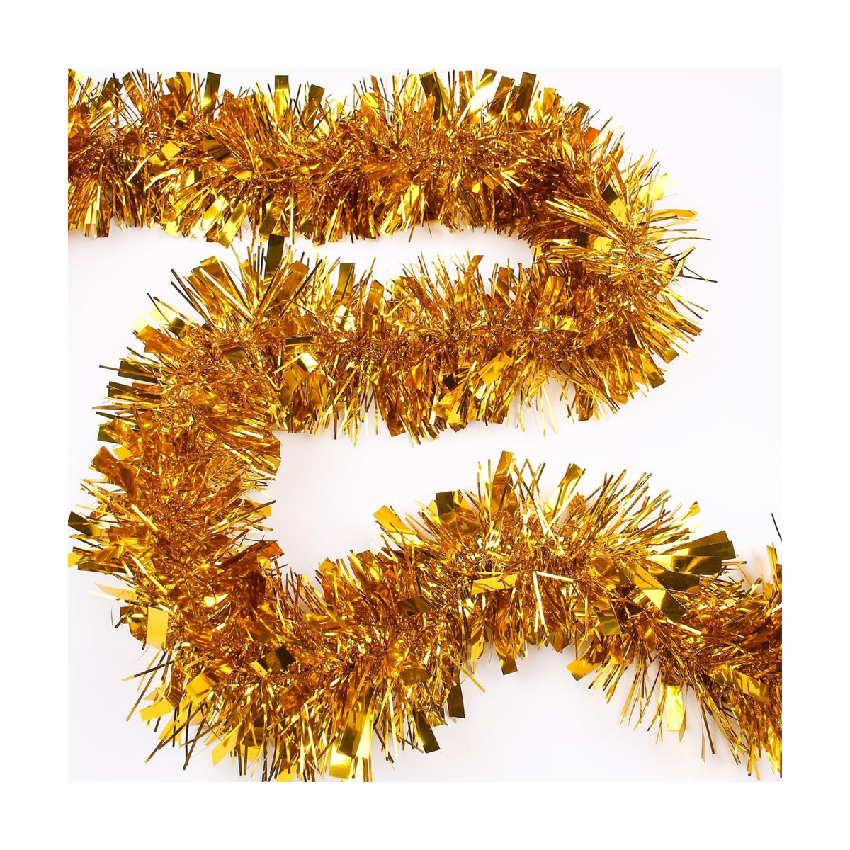 33FT Christmas Tinsel Garland,Gold Shiny Metallic Foil Decorations for Parade Floats, Halloween, Christmas Tree, New Year Parties,Birthday Party,Indoor and Outdoor Disco Party Supplies