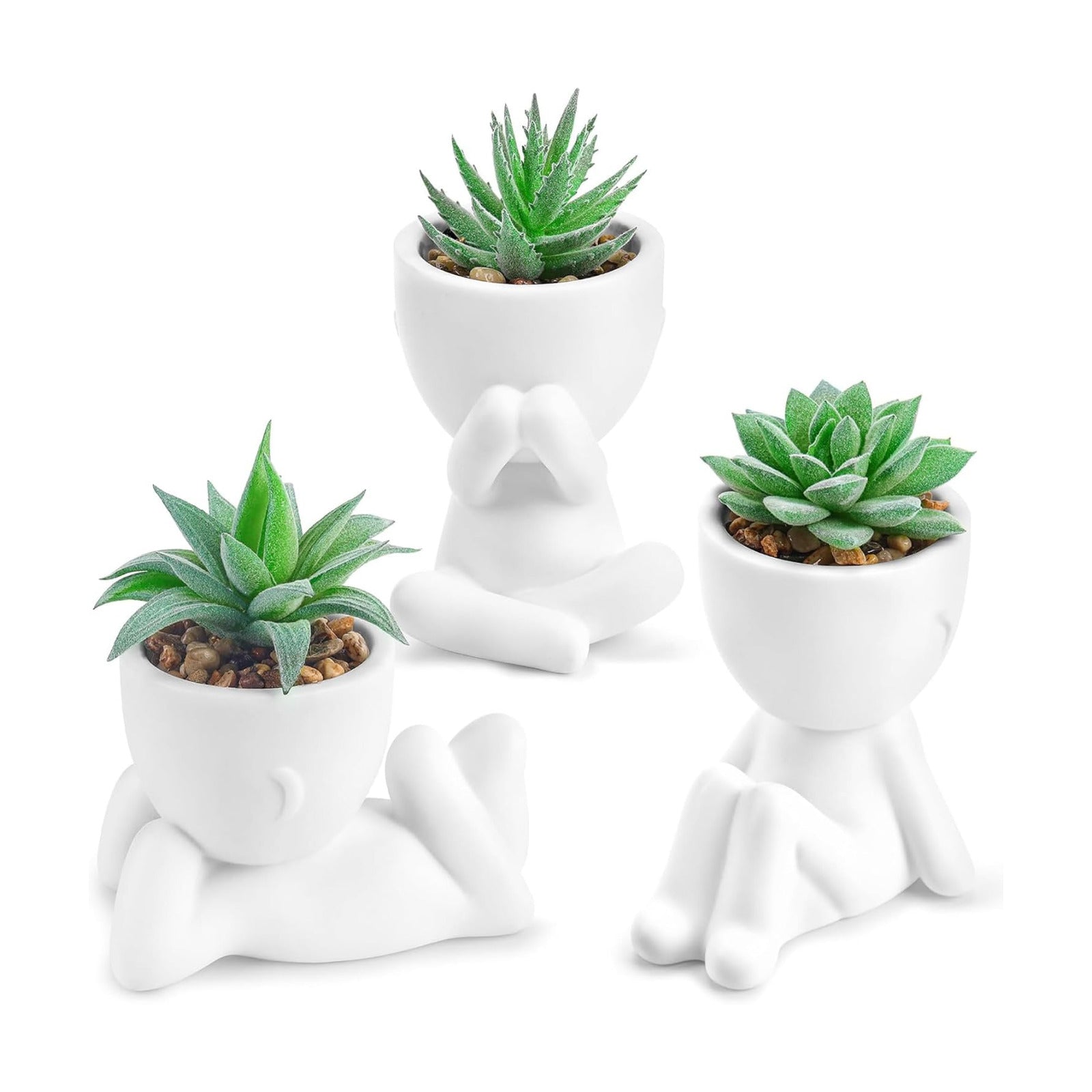 Fake Plants / White / Set of 3