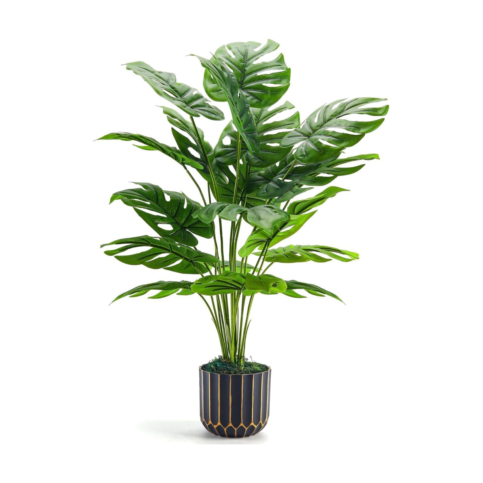 28'' Fake Plants Tall Artificial Monstera Faux Plants Indoor Outdoor Tree / 28"-monstera