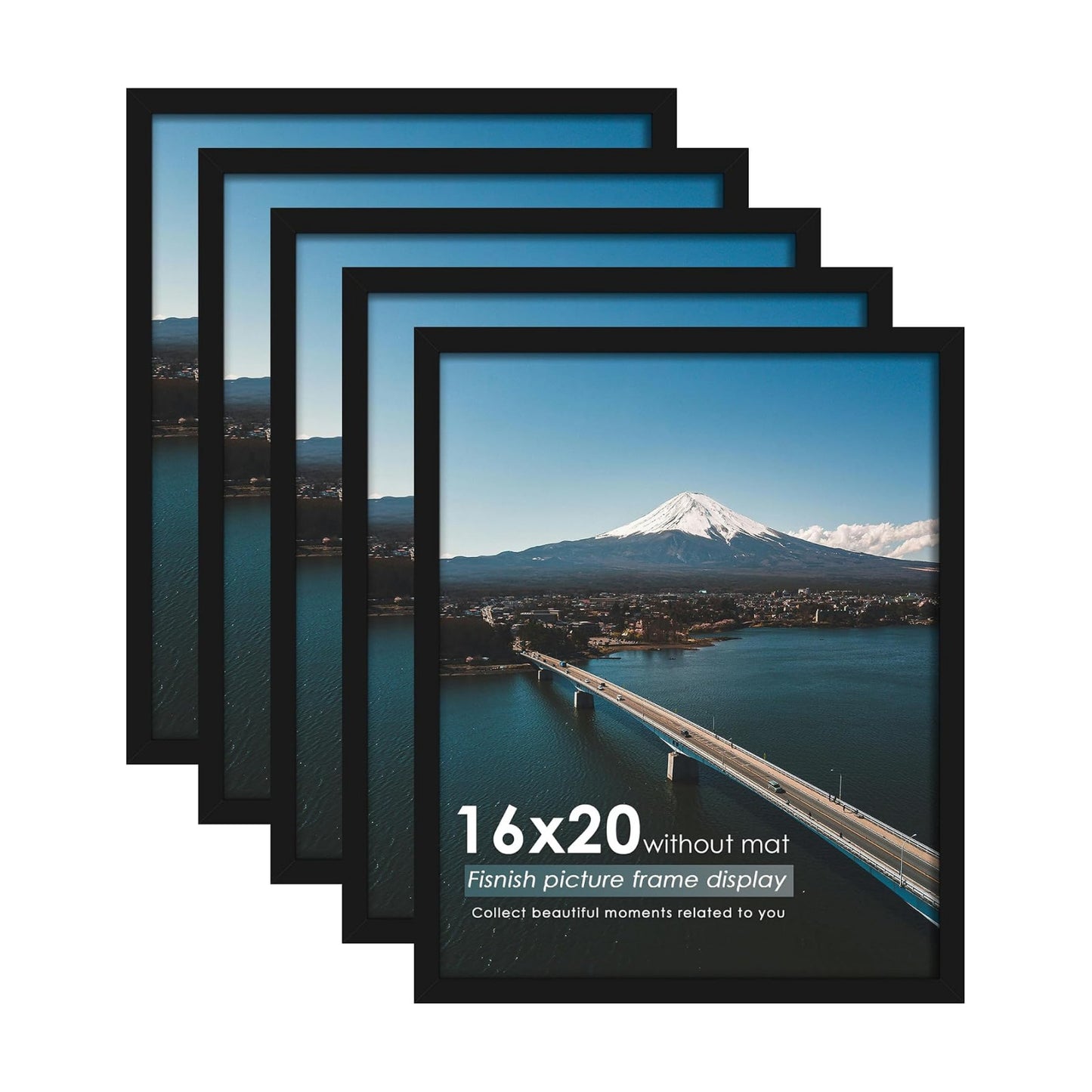 16x20 Picture Frames 5 Pack, Black for Wall Mounting | Horizontal or Vertical Poster Frames 16x20, for Photos, Artwork;