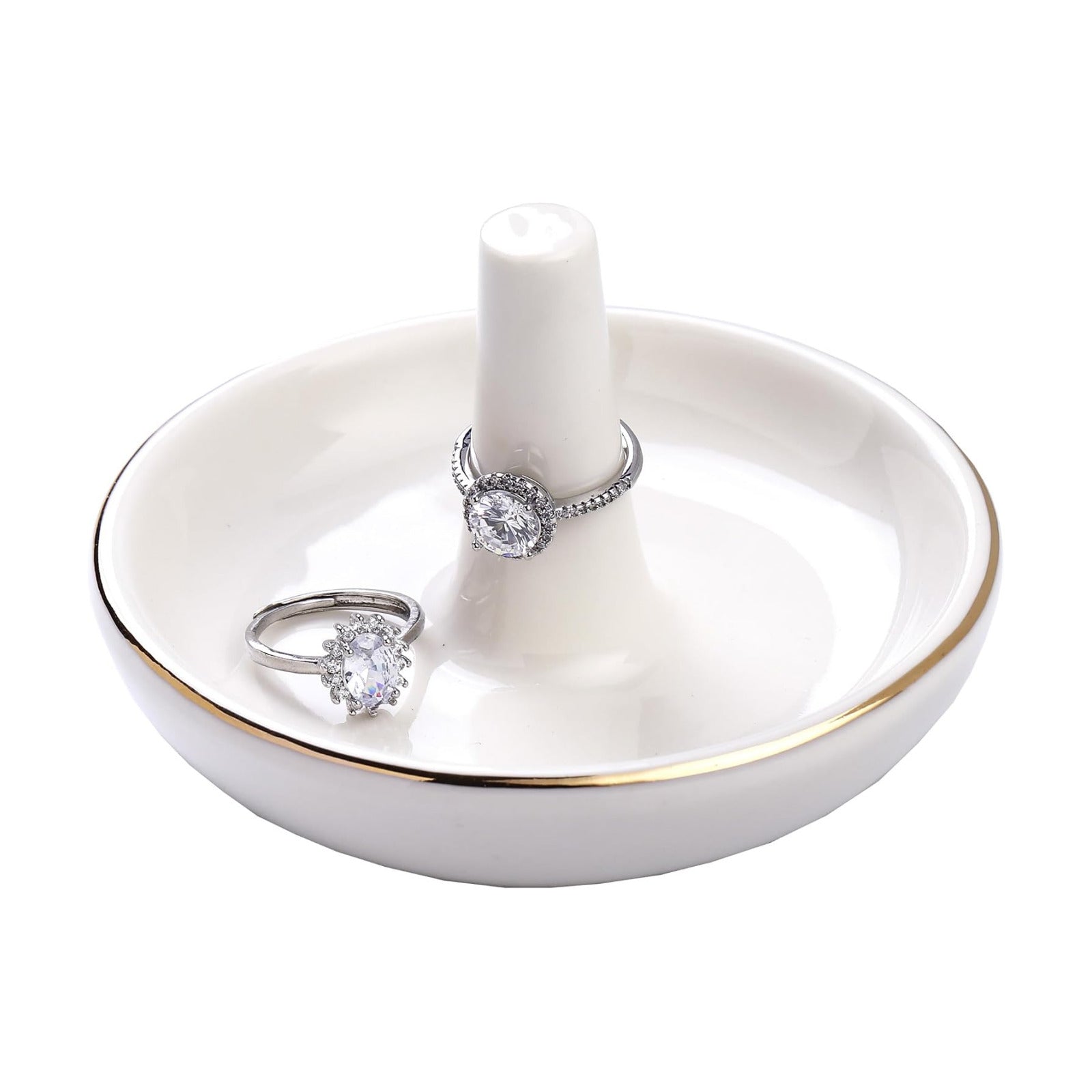 Ceramic Holder for Rings Earrings Necklace / White Ring Holder