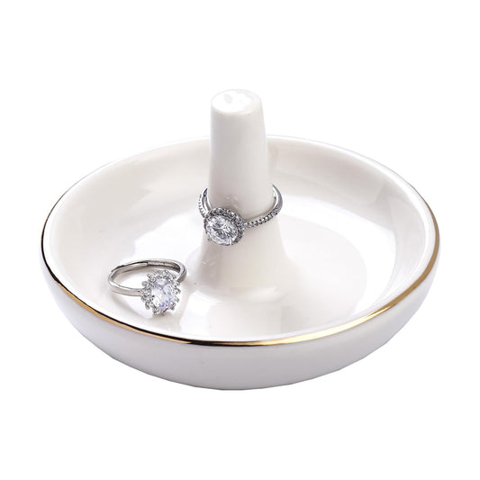Ceramic Holder for Rings Earrings Necklace / White Ring Holder