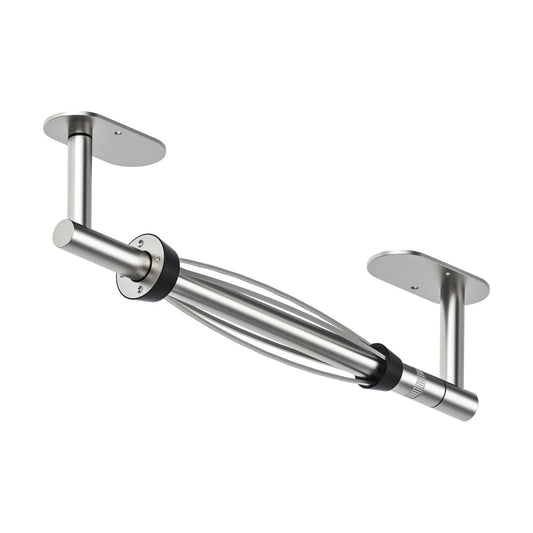 Paper Towel Holder Under Cabinet One Hand Operable, Silver | Round Base,Damping Effect, Drill Wall Mount or